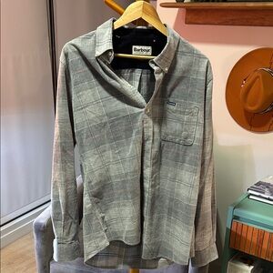 Barbour Corduroy Blue and Gray Check Men's Shirt